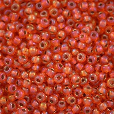 Miyuki Round Seed Bead 8/0 Silver Lined Orange AB 22g Tube (1008)