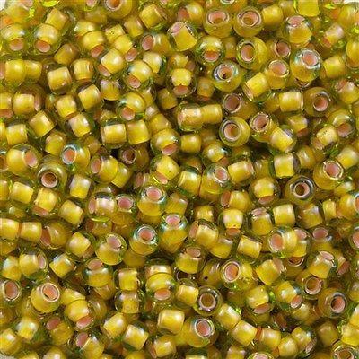 50g toho Round Seed Bead 8/0 Inside Color Lined Lemon Lime (302)