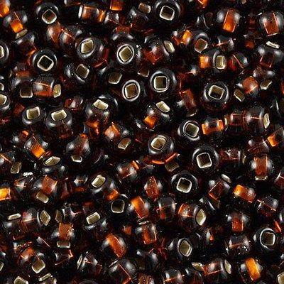 Czech Seed Bead 6/0 Silver Lined Dark Topaz 1/2 Hank (17140)