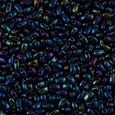 Miyuki Long Drop Seed Bead Metallic Blue AB 24g Tube (452)