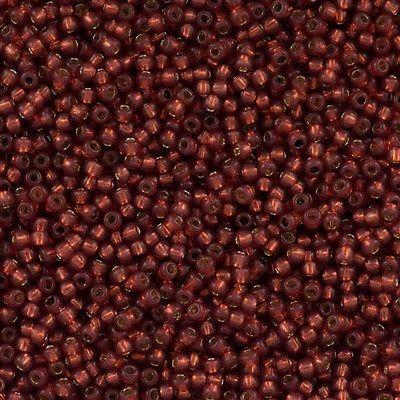 50g Toho Round Seed Bead 11/0 Permanent Finish Silver Lined Milky Pomegranate (2113PF)