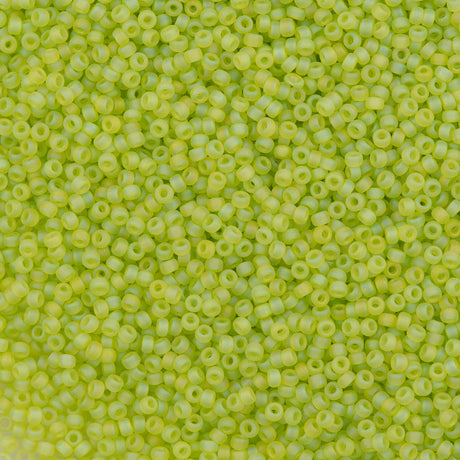 50g Miyuki Round Seed Bead 11/0 Matte Lime AB (143FR)