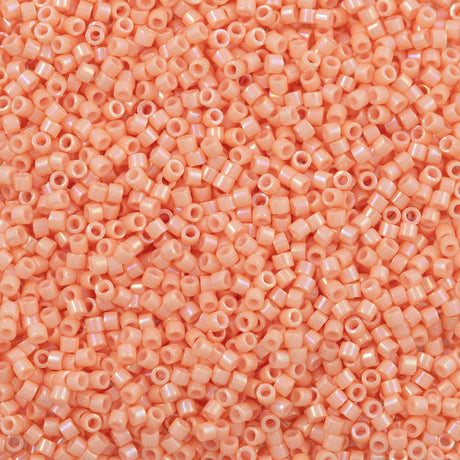 Miyuki Delica Seed Bead 11/0 Opaque Peachy Coral Gold Luster 2-inch Tube DB207