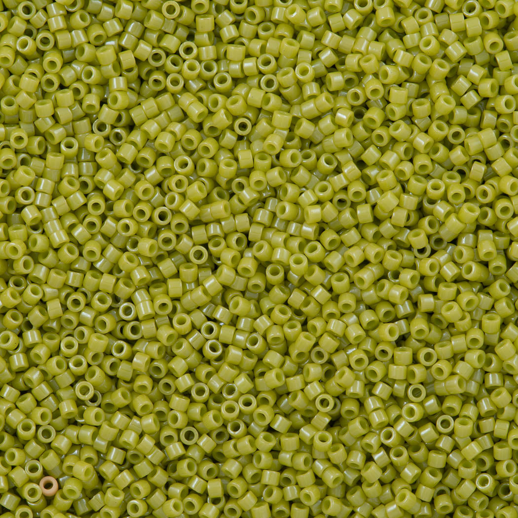 25g Miyuki Delica seed bead 11/0 Opaque Lime Luster DB262