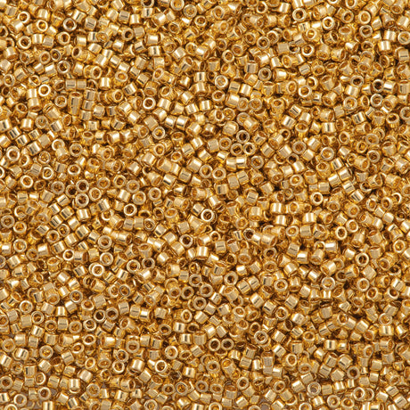 25g Miyuki Delica Seed Bead 11/0 24kt Light Gold Plated DB34