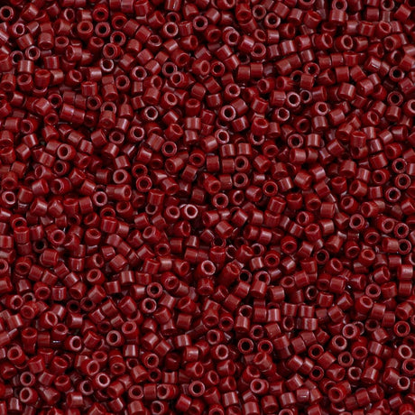 25g Miyuki Delica seed bead 11/0 Opaque Dyed Dark Red DB654