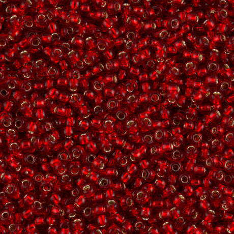 Toho Round Seed Beads 6/0 Silver Lined Garnet 2.5-inch tube (25C)