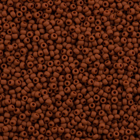 50g toho Round Seed Bead 8/0 Opaque Matte Light Brown (46LF)