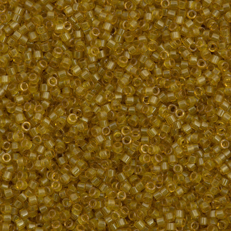 Miyuki Delica Seed Bead 11/0 Transparent Sunflower Gold Luster 2-inch Tube DB118