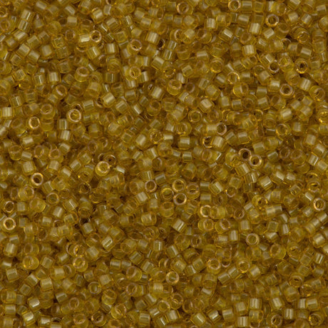 25g Miyuki Delica Seed Bead 11/0 Transparent Sunflower Gold Luster DB118