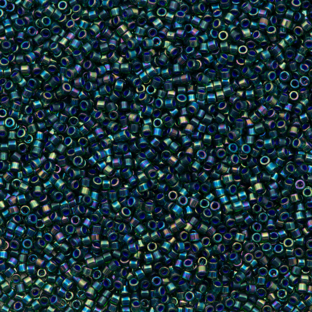 Miyuki Delica Seed Bead 11/0 Inside Dyed Color Teal AB 2-inch Tube DB276