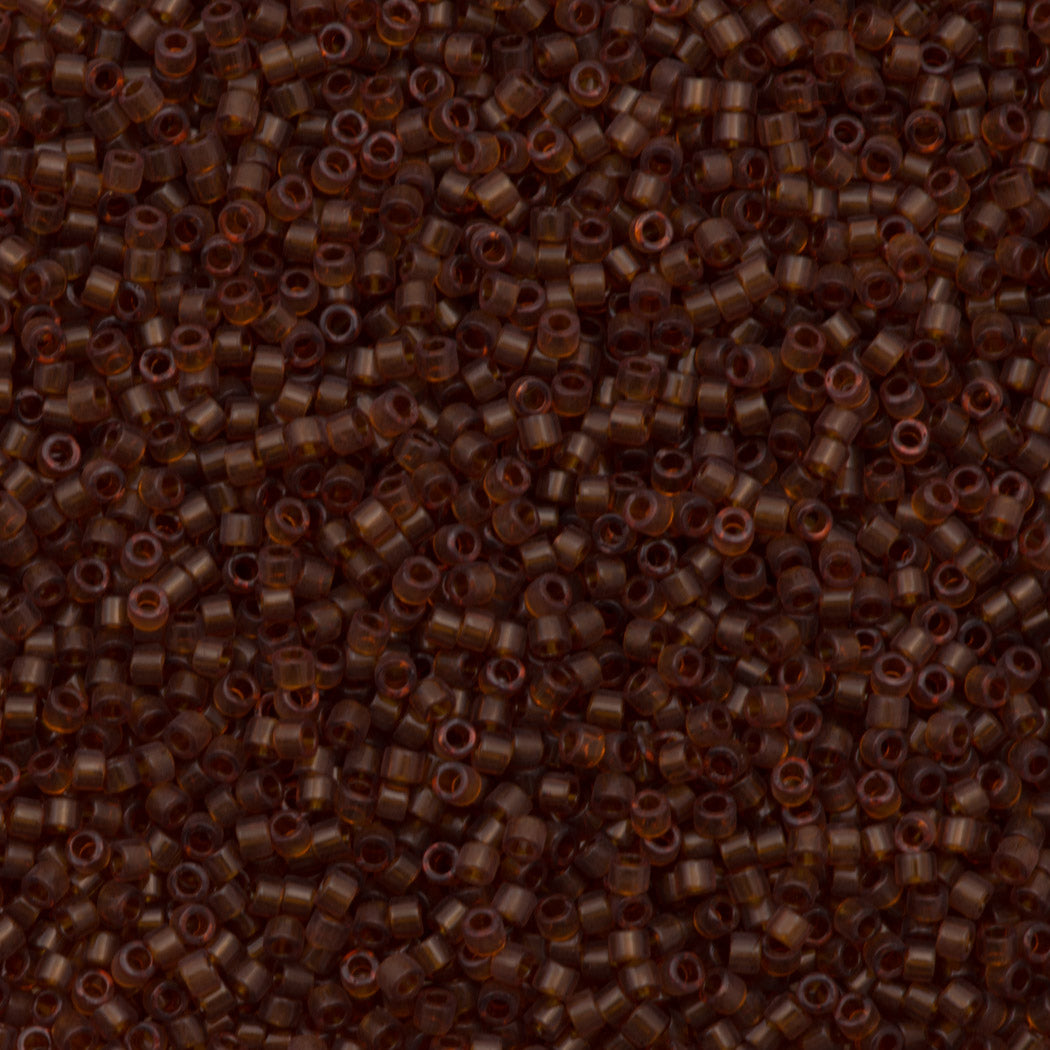 Miyuki Delica Seed Bead 11/0 Transparent Dark Amber 2-inch Tube DB709