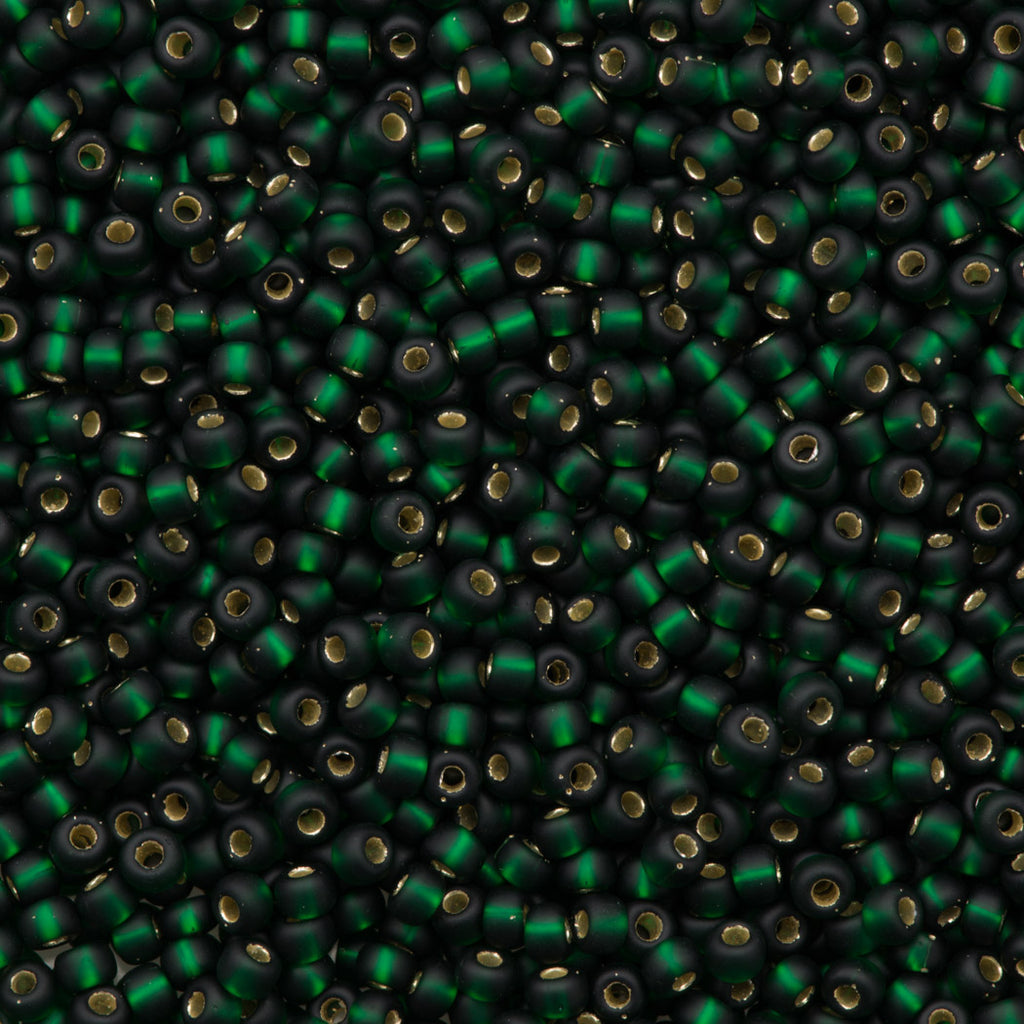 Miyuki ROUND 8/0 Seed Beads SILVER LINED EMERALD AB (20 grams tube)
