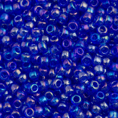 50g toho Round Seed Bead 8/0 Transparent Cobalt AB (178)