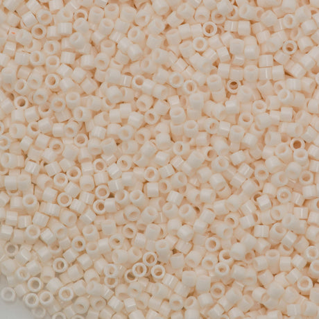 100g Miyuki Delica Seed Bead 11/0 Opaque White Glazed Blushed White DB1490