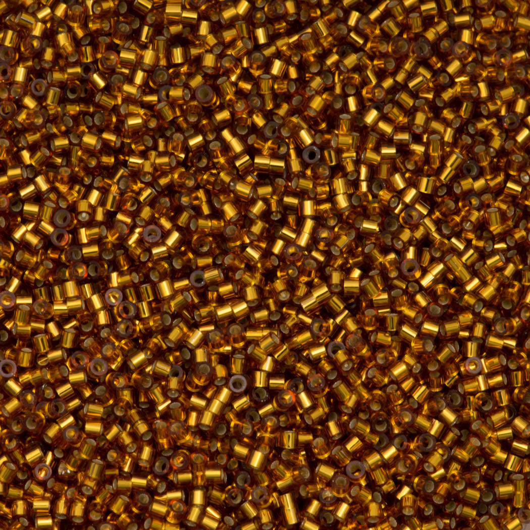 Miyuki Delica Seed Bead 15/0 Silver Lined Amber 2-inch Tube DBS144