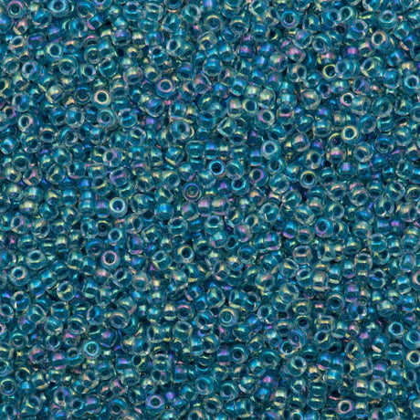 50g Miyuki Round Seed Bead 11/0 Inside Color Lined Light Blue AB (279)