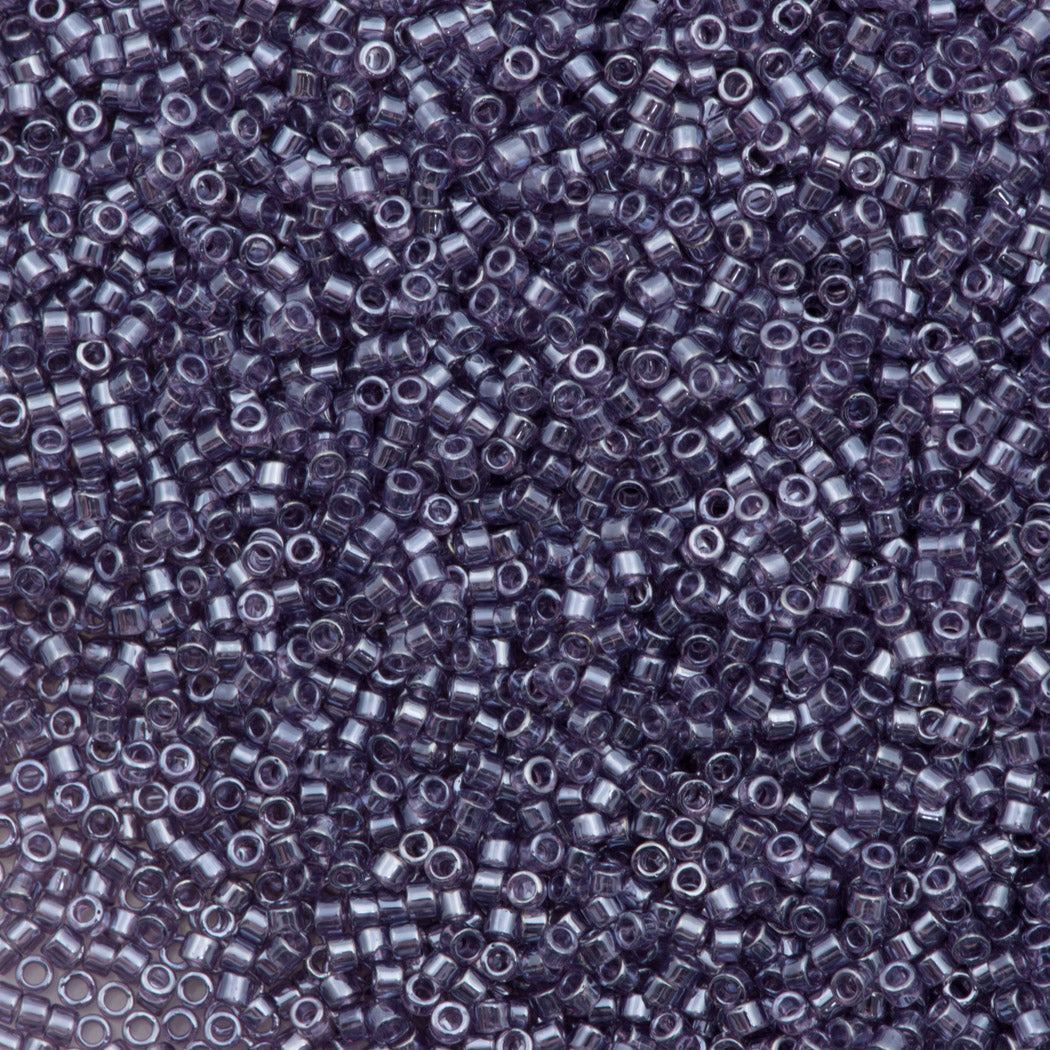 Miyuki Delica Seed Bead 11/0 Transparent Luster Smoke Amethyst 2-inch Tube DB1225