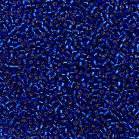 100g Miyuki Delica seed bead 11/0 Silver Lined Cobalt DB47