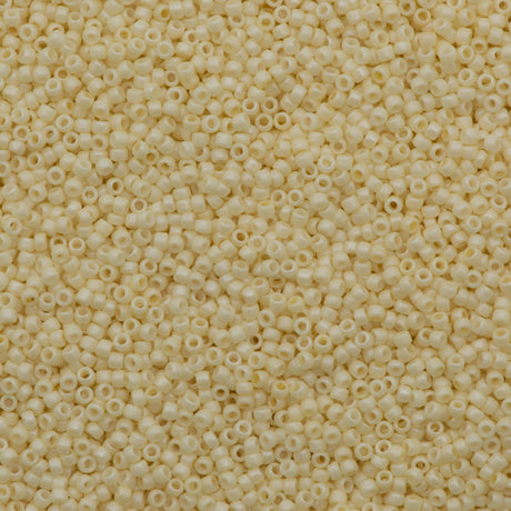 Toho Round Seed Bead 15/0 Opaque Matte Vanilla 2.5-inch Tube (762)