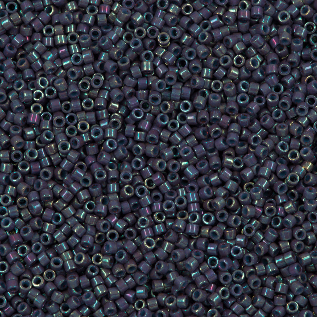 Miyuki Delica Seed Bead 11/0 Opaque Dark Grey AB 2-inch Tube DB132