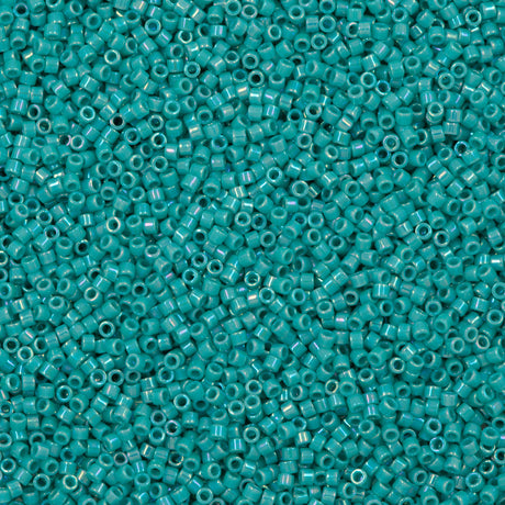 25g Miyuki Delica seed bead 11/0 Opaque Turquoise AB DB166