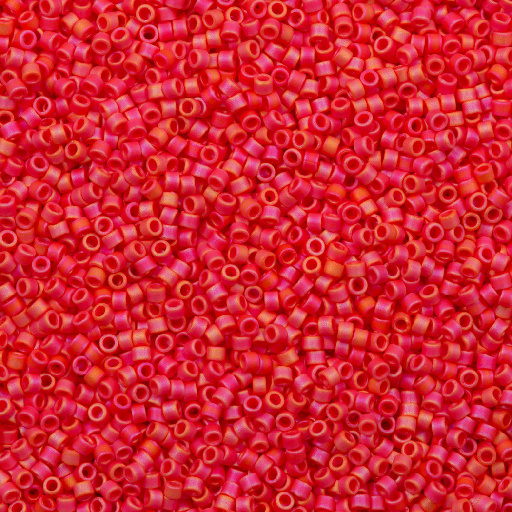 Miyuki Delica Seed Bead 11/0 Matte Opaque Coral AB 2-inch Tube DB873