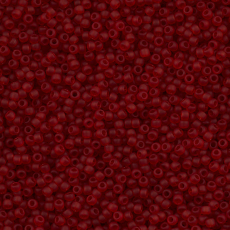 Toho Round Seed Bead 8/0 Transparent Matte Garnet 2.5-inch tube (5CF)