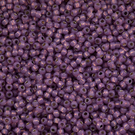 50g toho Round Seed Bead 8/0 Perm Finish Silver Lined Milky Amethyst (2108PF)