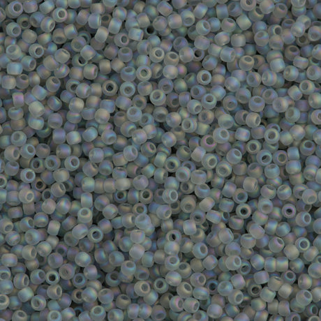 50g Toho Round Seed Bead 11/0 Transparent Matte Light Gray AB (176AF)