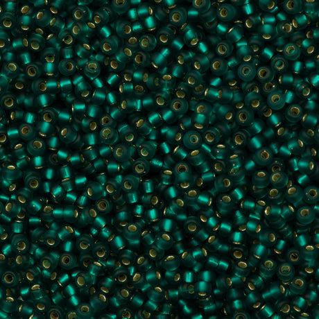 Miyuki Round Seed Bead 8/0 Matte Silver Lined Teal 22g Tube (2425F)