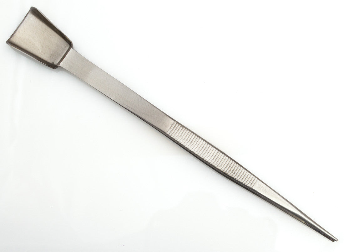 Metal tweezers with shovel