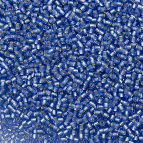 50g Toho Round Seed Bead 11/0 Silver Lined Matte Light Cobalt (33F)