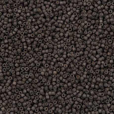 25g Miyuki Delica seed bead 11/0 Galvanized Matte Graphite DB1175