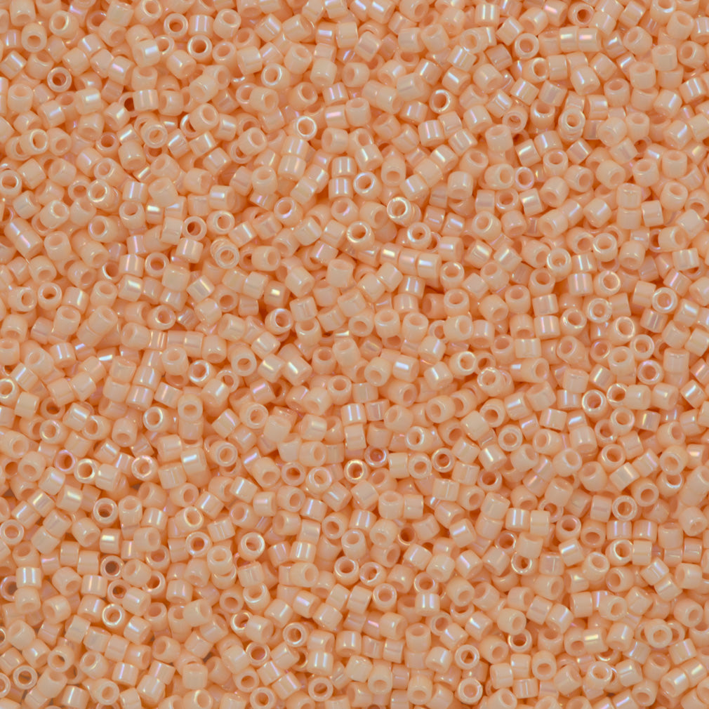 25g Miyuki Delica Seed Bead 11/0 Opaque Peaches and Cream Luster AB DB1502