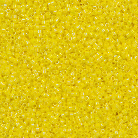 Miyuki Delica Seed Bead 11/0 Opaque Yellow AB 2-inch Tube DB160