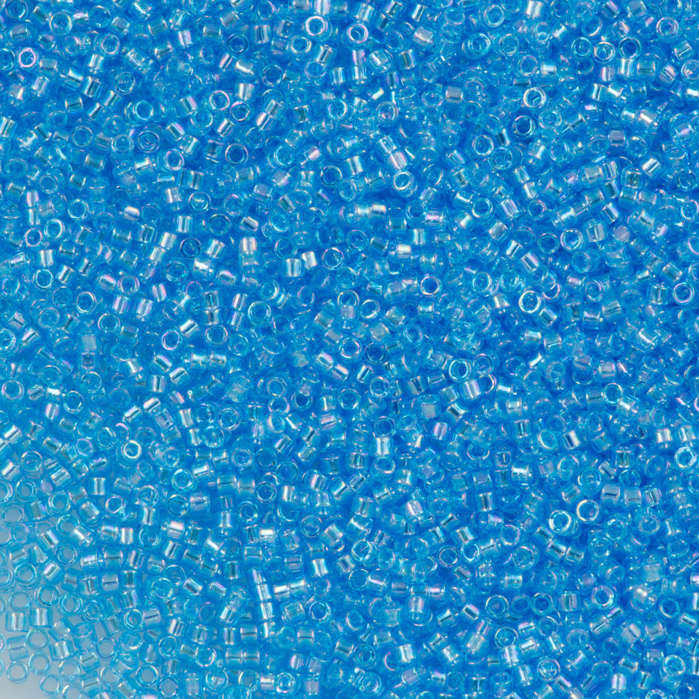 25g Miyuki Delica Seed Bead 11/0 Transparent Blue Sea AB DB176