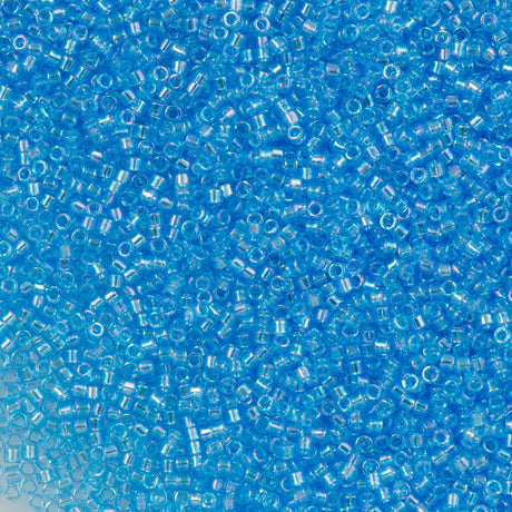 25g Miyuki Delica Seed Bead 11/0 Transparent Blue Sea AB DB176