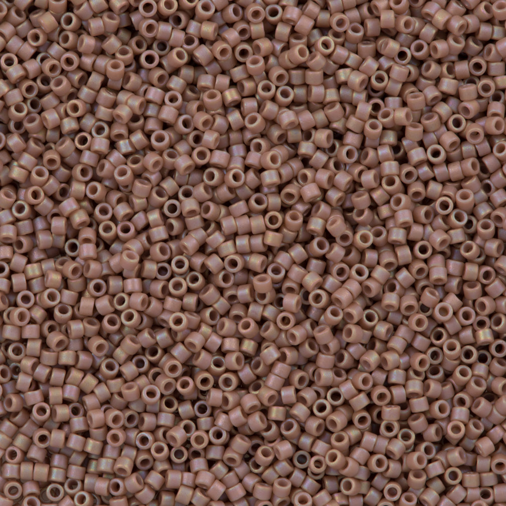 Miyuki Delica Seed Bead 11/0 Matte Opaque Glazed Beige AB 2-inch Tube DB2305