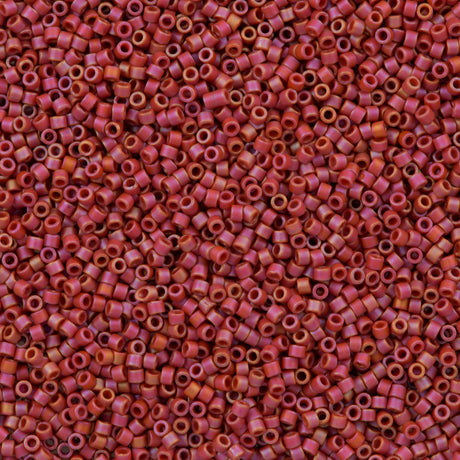 25g Miyuki Delica Seed Bead 11/0 Matte Opaque Glazed Carnelian AB DB2306