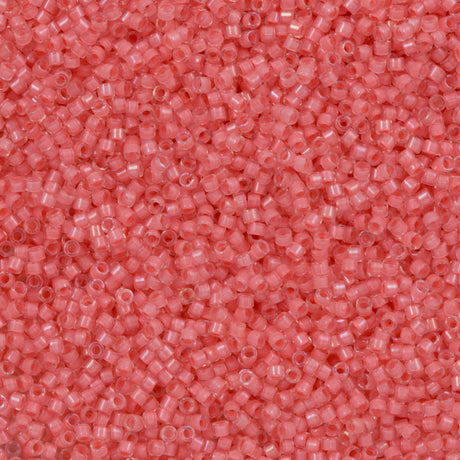 25g Miyuki Delica Seed Bead 11/0 Inside Color Lined Rose Pink DB70