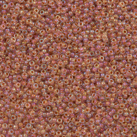 50g Miyuki Round Seed Bead 11/0 Inside Color Lined Salmon AB (275)