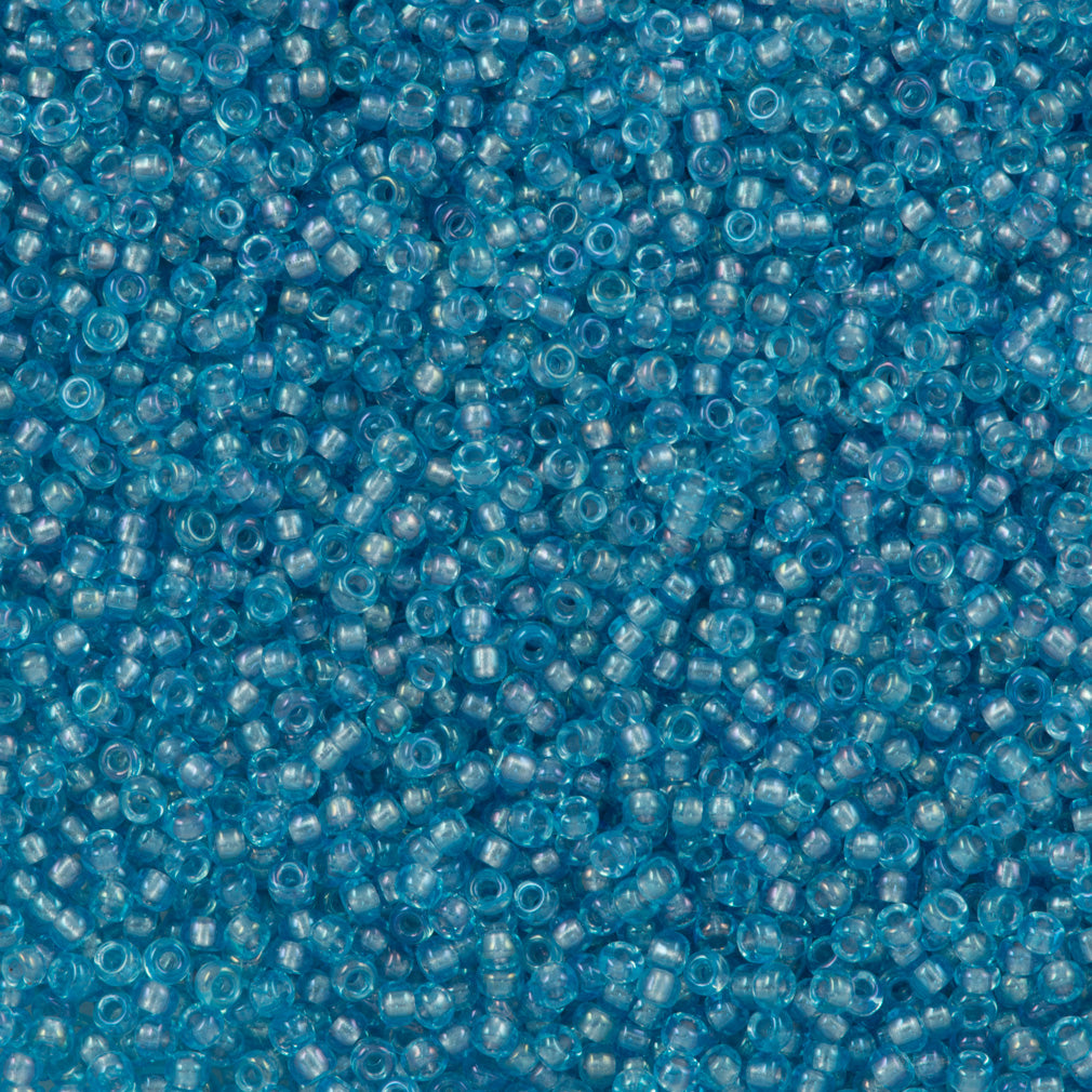 50g Miyuki Round Seed Bead 11/0 Crystal Lined Aqua (376)