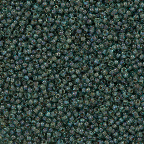 50g Miyuki Round Seed Bead 11/0 Transparent Olivine Picasso (4506)