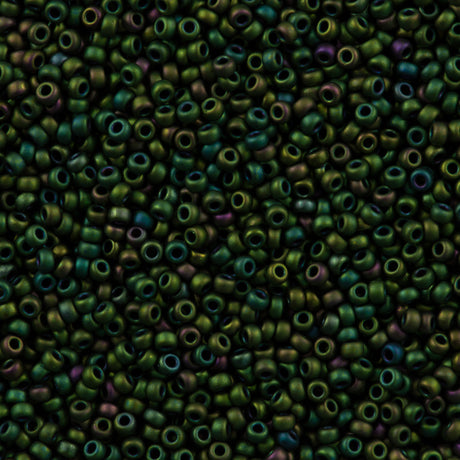 Miyuki Round Seed Bead 11/0 Matte Metallic Green (2020)