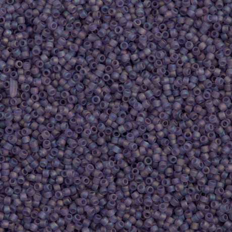 50g Toho Round Seed Bead 11/0 Transparent Matte Tanzanite AB (166DF)