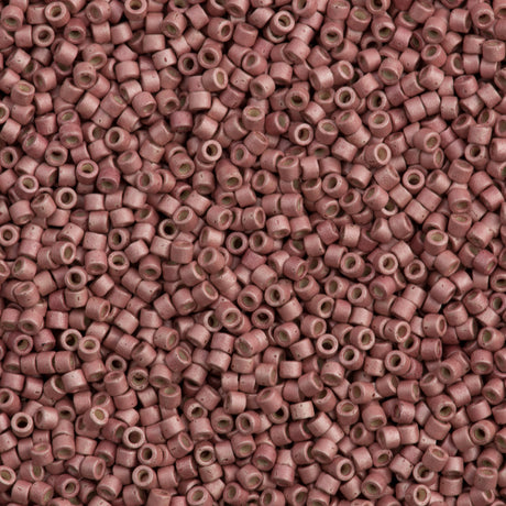 25g Miyuki Delica Seed Bead 11/0 Galvanized Matte Pink Blush DB1166