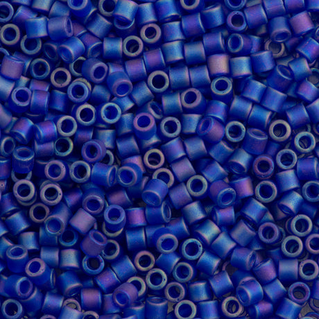 Miyuki Delica Seed Bead 8/0 Transparent Matte Cobalt AB 6.7g Tube DBL864