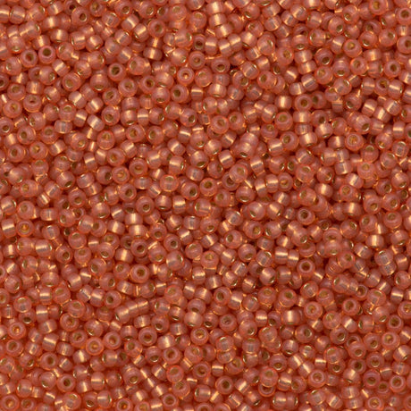 50g Miyuki Round Seed Bead 11/0 Silver Lined Dyed Salmon (553)