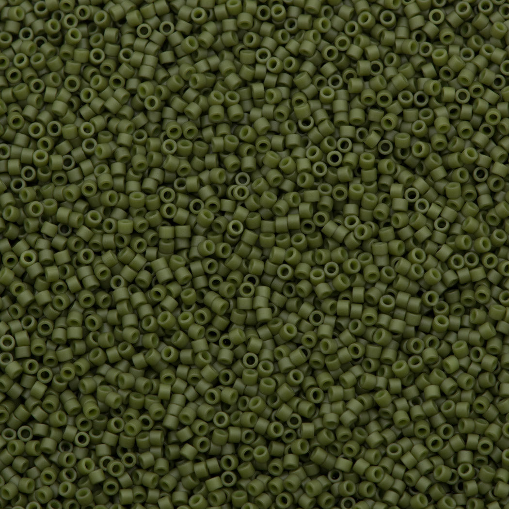 25g Miyuki Delica Seed Bead 11/0 Matte Asparagus Aqua Glazed DB391